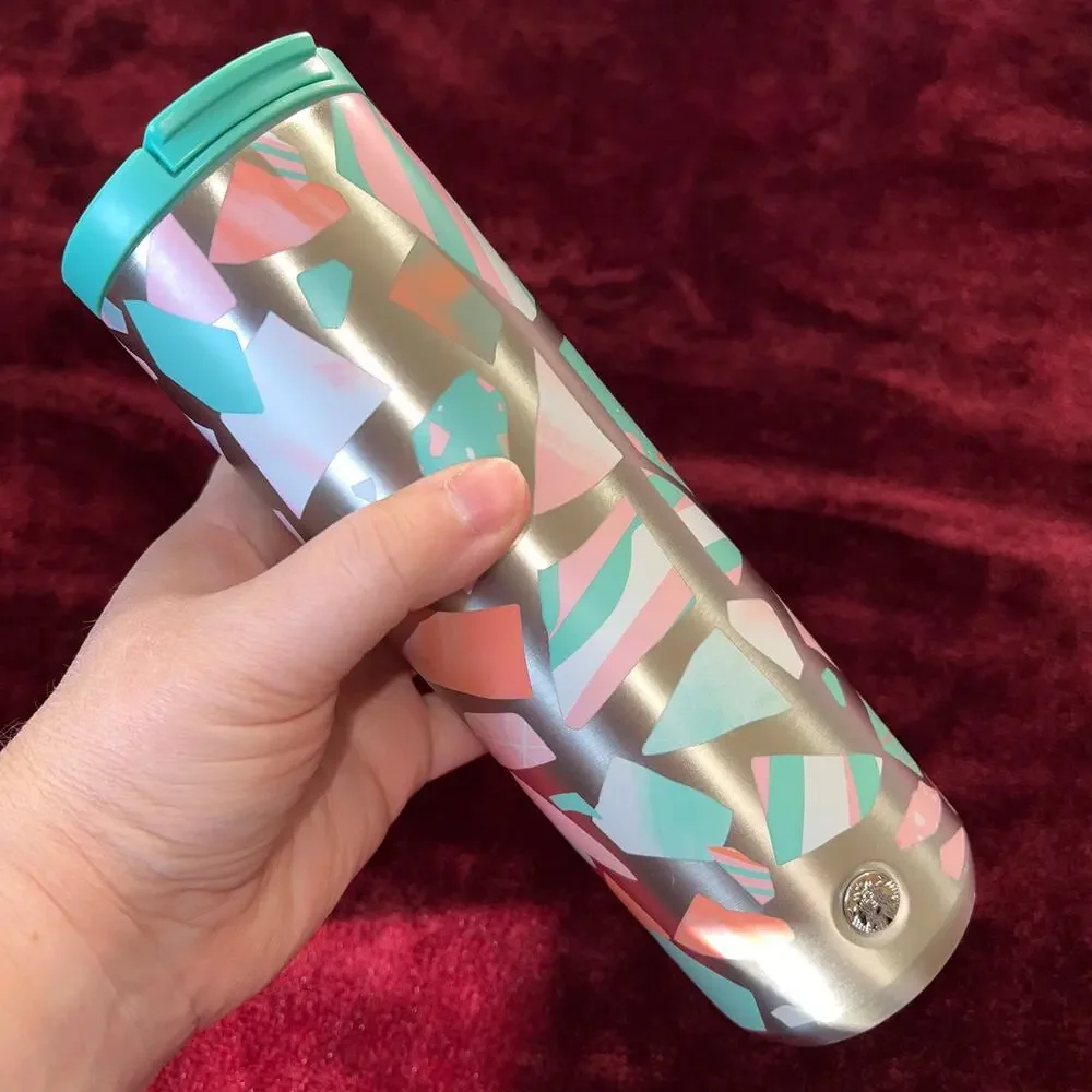 Starbucks Mosaics Travel Mug Stainless Steel Tumbler Coffee Tea Water 16oz